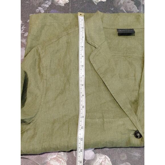 Miou Muse Linen Blazer Jacket Single Breasted Button Up Olive Green Womens S NWT - Picture 9 of 9
